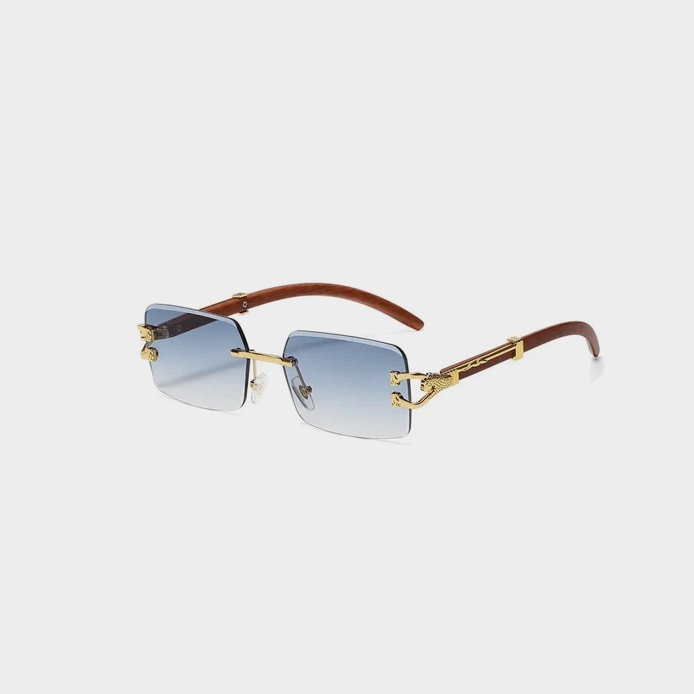 النظارات الشمسية الكلاسيكية خمر بدون إطار مربع ليوبارد رئيس