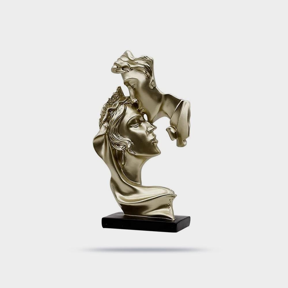 زوجين التماثيل تمثال رومانسية منحوتة الحرف زخرفة التقبيل عاشق الراتنج النحت الفن الحديث - الصورة 4